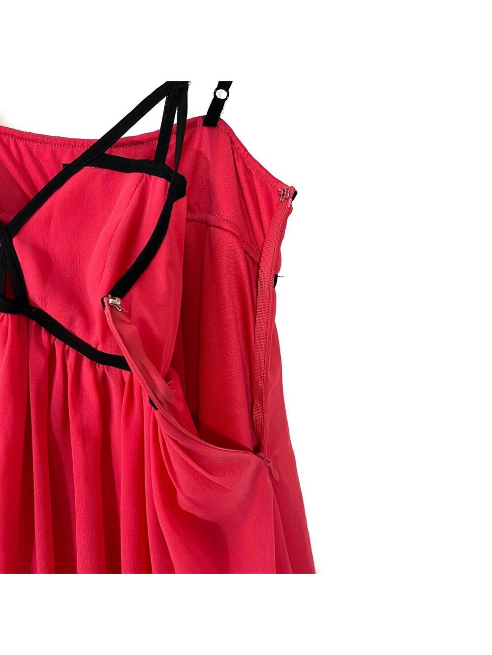 Dotti Women’s Size 8 Medium Pink Black Contrast Trim Cut Out Lined Party Dress - Picture 6 of 11